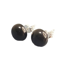 Load image into Gallery viewer, 925 Sterling Silver Post Stud Obsidian Earrings
