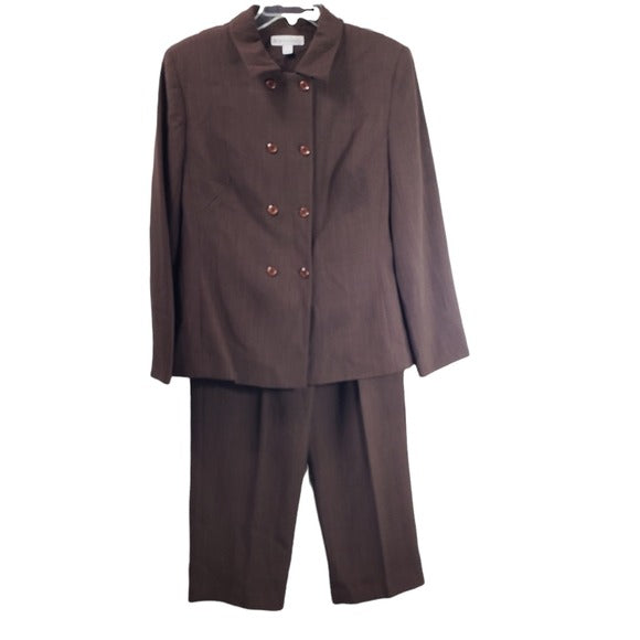 Dressbarn NWT Womens Plus Size 14 2-Piece Brown Suit