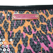 Load image into Gallery viewer, Betsey Johnson Leopard Print Sequin Cosmetic Bag
