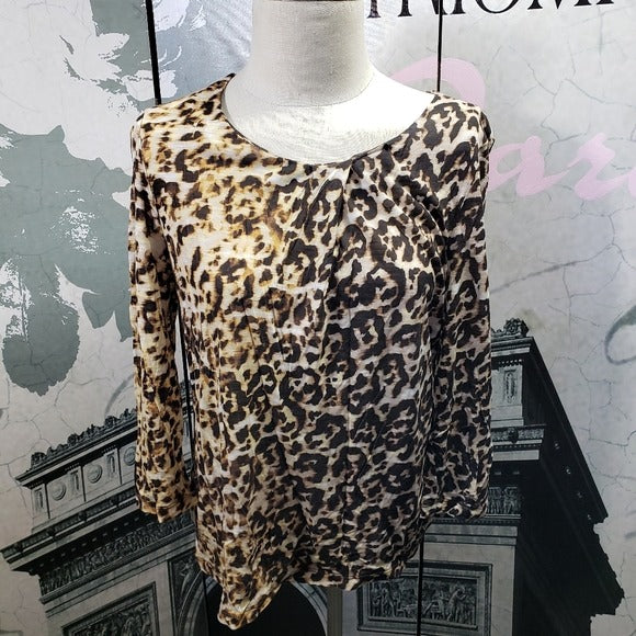 Chicos Cheetah Print Blouse Size Medium