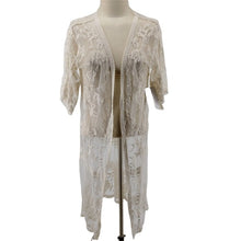 Load image into Gallery viewer, Siren Lily NWT Women&#39;s Size L Cream Maternity Lace Duster
