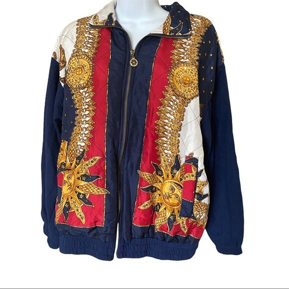 Vintage Garland Sport Womens Size M Sun Moon Star Celestial Print Jacket
