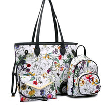 Load image into Gallery viewer, Floral Print 3-in-1 Tote Set
