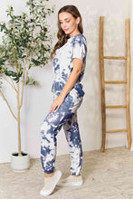 Load image into Gallery viewer, Double Take Tie-Dye Tee and Drawstring Waist Joggers Lounge Set
