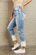 Load image into Gallery viewer, BAYEAS High Waisted Distressed Painted Cropped Skinny Jeans
