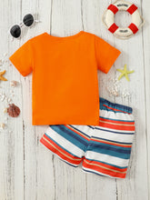 Load image into Gallery viewer, I&#39;M AWESOME IT&#39;S IN MY DNA Short Sleeve Top and Striped Shorts Set
