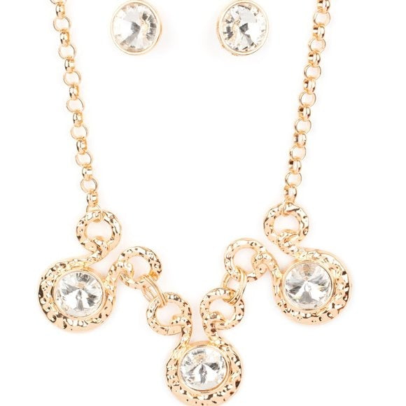 Paparazzi Gold Necklace Earring Set