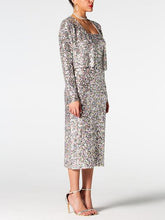 Load image into Gallery viewer, Sequin Cardigan and Straight Dress Set
