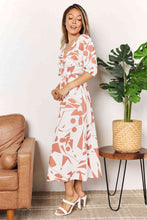 Load image into Gallery viewer, Double Take Printed Surplice Balloon Sleeve Dress
