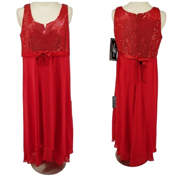 Molly Malloy NWT Women's Size 14 Red Sequin Evening Dress