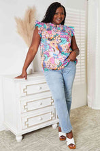 Load image into Gallery viewer, Double Take Floral Smocked Flutter Sleeve Top
