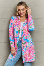 Load image into Gallery viewer, Double Take Floral Open Front Long Sleeve Cardigan
