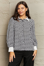Load image into Gallery viewer, Printed Collared Neck Lantern Sleeve Shirt
