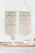 Load image into Gallery viewer, Contrast Leaf Fringe Macrame Wall Hanging
