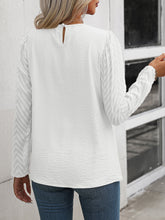 Load image into Gallery viewer, Ruched Round Neck Puff Sleeve Blouse
