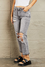 Load image into Gallery viewer, BAYEAS Acid Wash Distressed Cropped Straight Jeans

