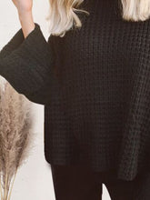 Load image into Gallery viewer, Waffle-Knit Turtleneck Round Neck Sweater

