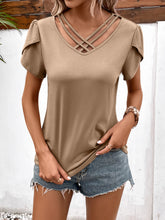 Load image into Gallery viewer, Strappy V-Neck Petal Sleeve Top
