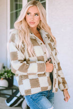 Load image into Gallery viewer, Checkered Snap Down Long Sleeve Jacket
