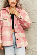 Load image into Gallery viewer, Plaid Collared Neck Button Down Jacket
