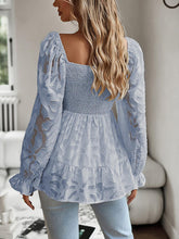 Load image into Gallery viewer, Smocked Flounce Sleeve Peplum Blouse
