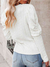 Load image into Gallery viewer, Round Neck Puff Sleeve Knit Top
