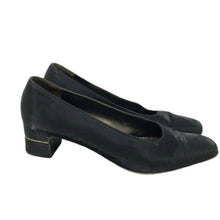Load image into Gallery viewer, Ferragamo Vintage Black Satin Heeled Shoes
