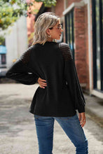 Load image into Gallery viewer, Round Neck Dropped Shoulder Eyelet Top
