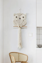 Load image into Gallery viewer, Hand-Woven Owl Macrame Wall Hanging
