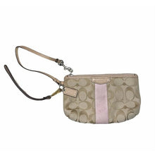 Load image into Gallery viewer, Coach Monogrammed Tan Wristlet
