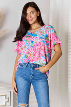 Load image into Gallery viewer, Double Take Floral V-Neck Short Sleeve Blouse

