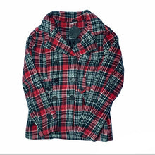 Load image into Gallery viewer, Jou Jou Women&#39;s Size L Plaid Double Breasted Pea Coat
