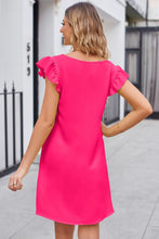Load image into Gallery viewer, Ruffled V-Neck Flutter Sleeve Dress
