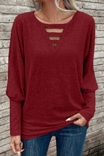 Load image into Gallery viewer, Cutout Round Neck Long Sleeve T-Shirt
