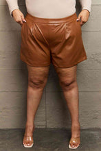Load image into Gallery viewer, HEYSON Leather Baby Full Size High Waist Vegan Leather Shorts
