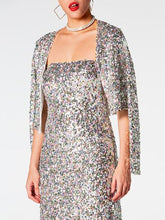 Load image into Gallery viewer, Sequin Cardigan and Straight Dress Set
