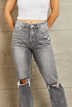 Load image into Gallery viewer, BAYEAS Stone Wash Distressed Cropped Straight Jeans
