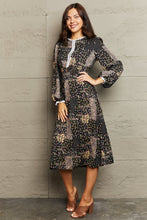 Load image into Gallery viewer, Printed Long Sleeve Round Neck Dress
