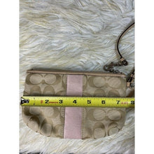 Load image into Gallery viewer, Coach Monogrammed Tan Wristlet
