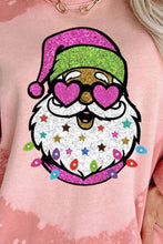 Load image into Gallery viewer, Santa Graphic Round Neck Long Sleeve Sweatshirt
