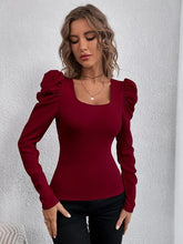 Load image into Gallery viewer, Square Neck Puff  Long Sleeve Top
