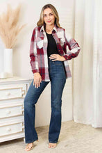 Load image into Gallery viewer, Double Take Plaid Button Up Flannel Shirt Jacket
