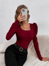 Load image into Gallery viewer, Square Neck Puff  Long Sleeve Top
