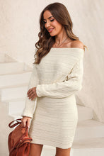 Load image into Gallery viewer, Cable-Knit Boat Neck Sweater Dress
