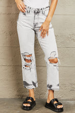 Load image into Gallery viewer, BAYEAS Acid Wash Accent Cropped Mom Jeans
