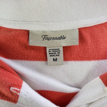 Load image into Gallery viewer, Faconnable Coral &amp; White Striped Polo Size M
